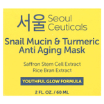 SeoulCeuticals, омолаживающая маска для лица с муцином улитки и куркумой, 60 мл (2 жидк. унции)
