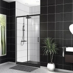 Душевая дверь BelBagno UNO-195-BF-1-130-C-NERO стекло прозрачное/профиль черный