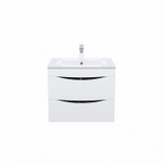 Тумба с умывальником IDDIS Cloud, подвесная, 60 см, белая/черный мрамор, CLO60B0i95K