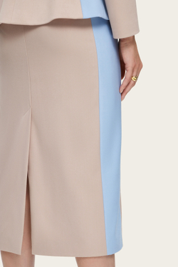 Бежевая юбка-карандаш с лампасами "Симона 2"