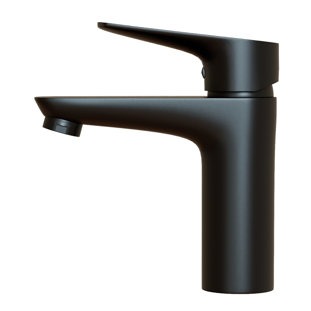 Смеситель для раковины 35k MIXLINE ML14-04BL б/отв п/гайку  ЧЕРНЫЙ (без подводки)