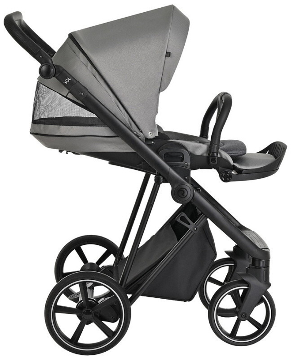 Детская коляска Roan Sol 3 в 1 с автокреслом Tutis Elo Black RSL/1011 Cloud Grey