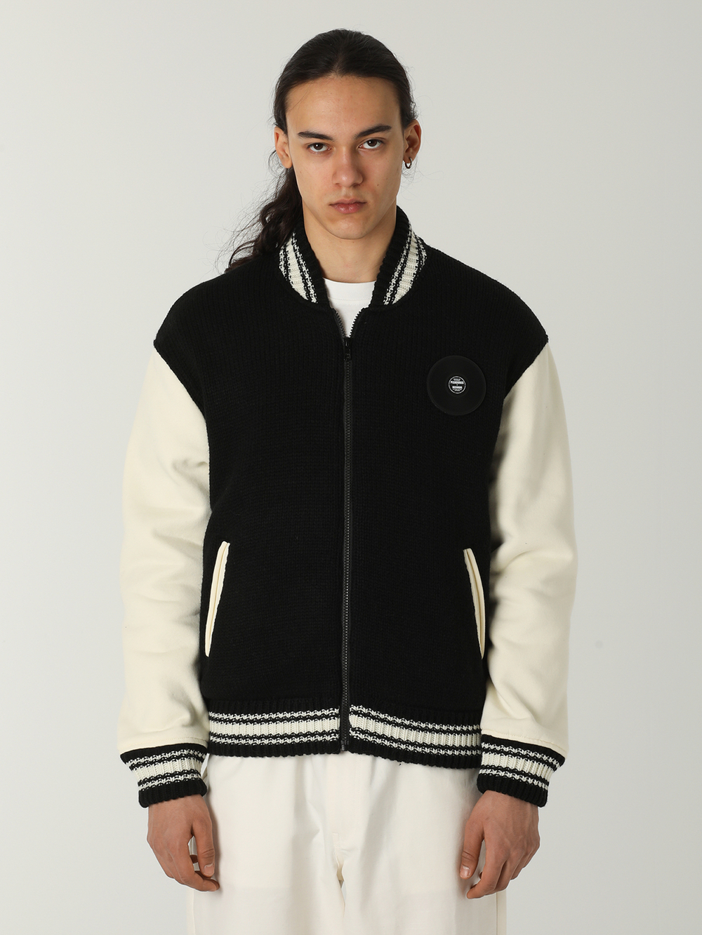 Бомбер Smoke Knitted Varsity Jacket