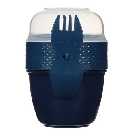 Контейнер двухуровневый 515мл Sistema Renew синий