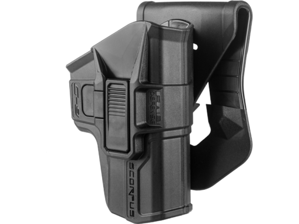 Кобура поворотная с кнопкой для Glock 9 мм (правша), черный, Fab Defense