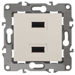 12-4110-02 ЭРА Устройство зарядное USB, 230В/5В-2100мА, IP20, Эра12, слоновая кость | Эра 12 Слоновая кость