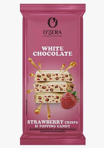ШОКОЛАД OZERA БЕЛЫЙ WHITE WITH STRAWBERRY CRISPS 90ГР