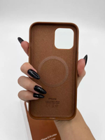 Кожаный чехол Leather Case iPhone 12 Pro Max, Saddle Brown Светло-Коричневый