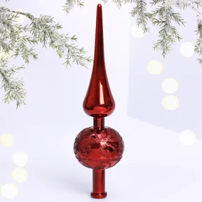 Верхушка на ёлку 23 см «Волшебный узор», Темный рубин