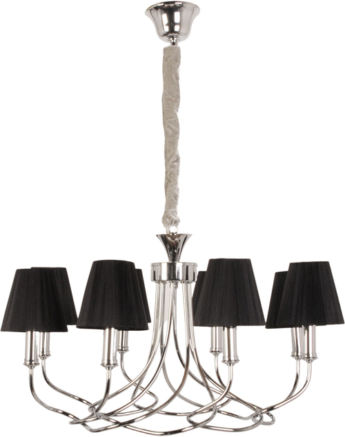 Подвесная люстра Abrasax Anke с абажурами из ткани, 8 ламп, площадь освещения 18 кв м