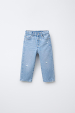 Джинсы mom fit с разрезами