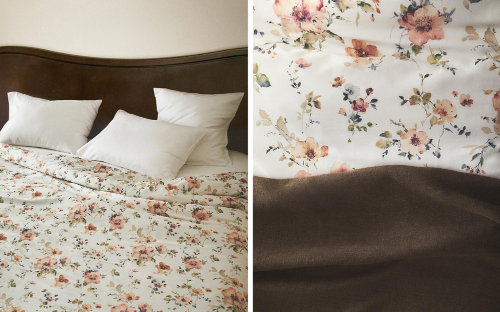 Пододеяльник Zara Home сатин, хлопок 100%, с цветочным принтом, 6156/088