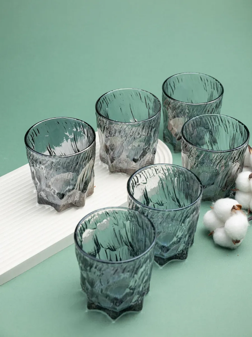 Стаканы для виски, 6 шт. Черный лед, 260 мл.