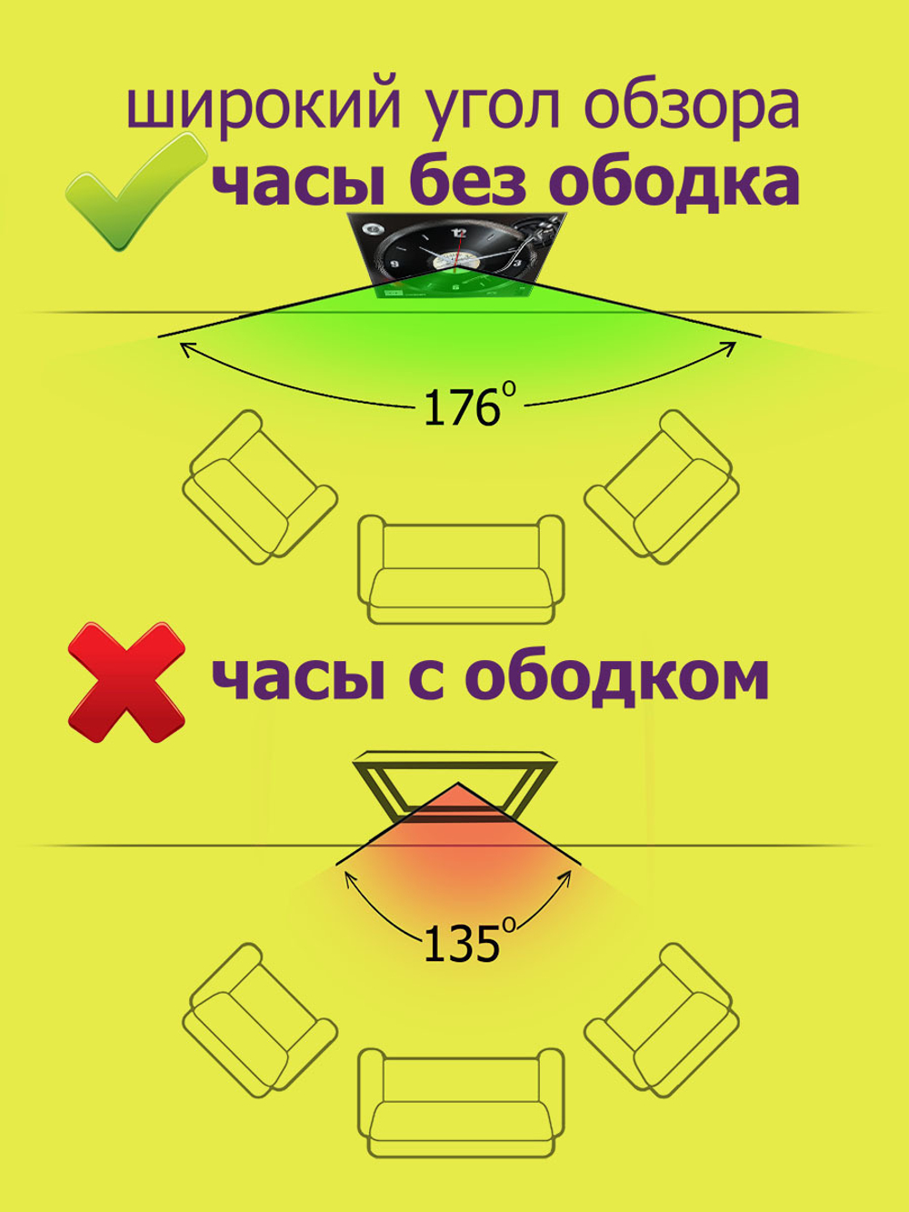 Настенные часы Идеал большие Ретро 324 из МДФ 42 см Декор для дома, подарок