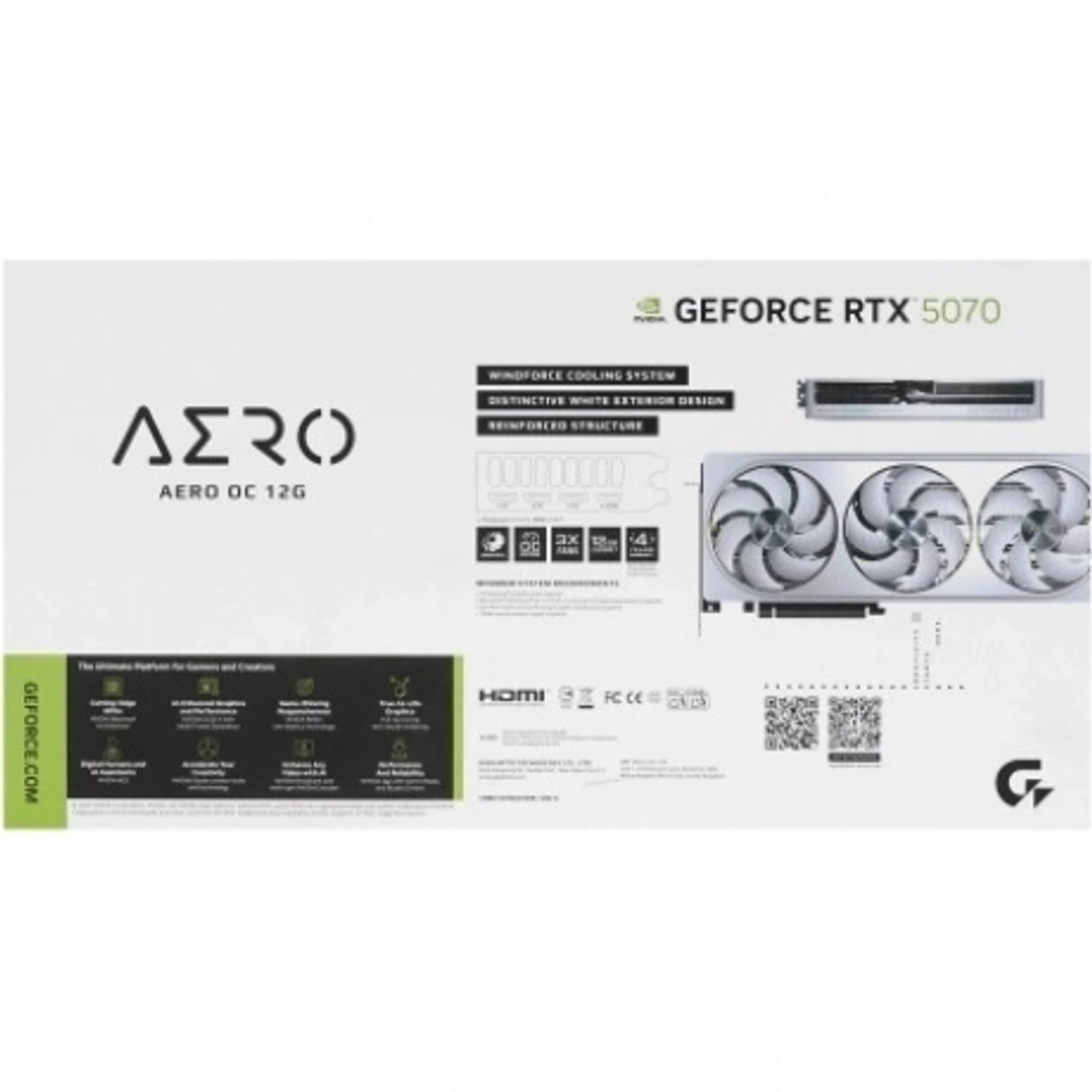 Видеокарта Gigabyte RTX5070 AERO OC 12GB GDDR7 192bit 3xDP HDMI 3FAN RTL