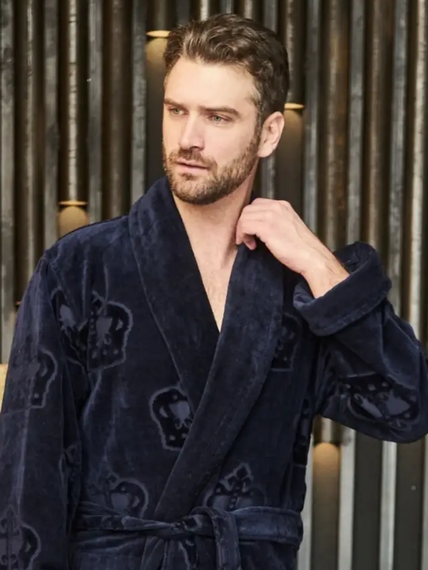 Халат мужской RICHARD без капюшона Синий POLENS Турция