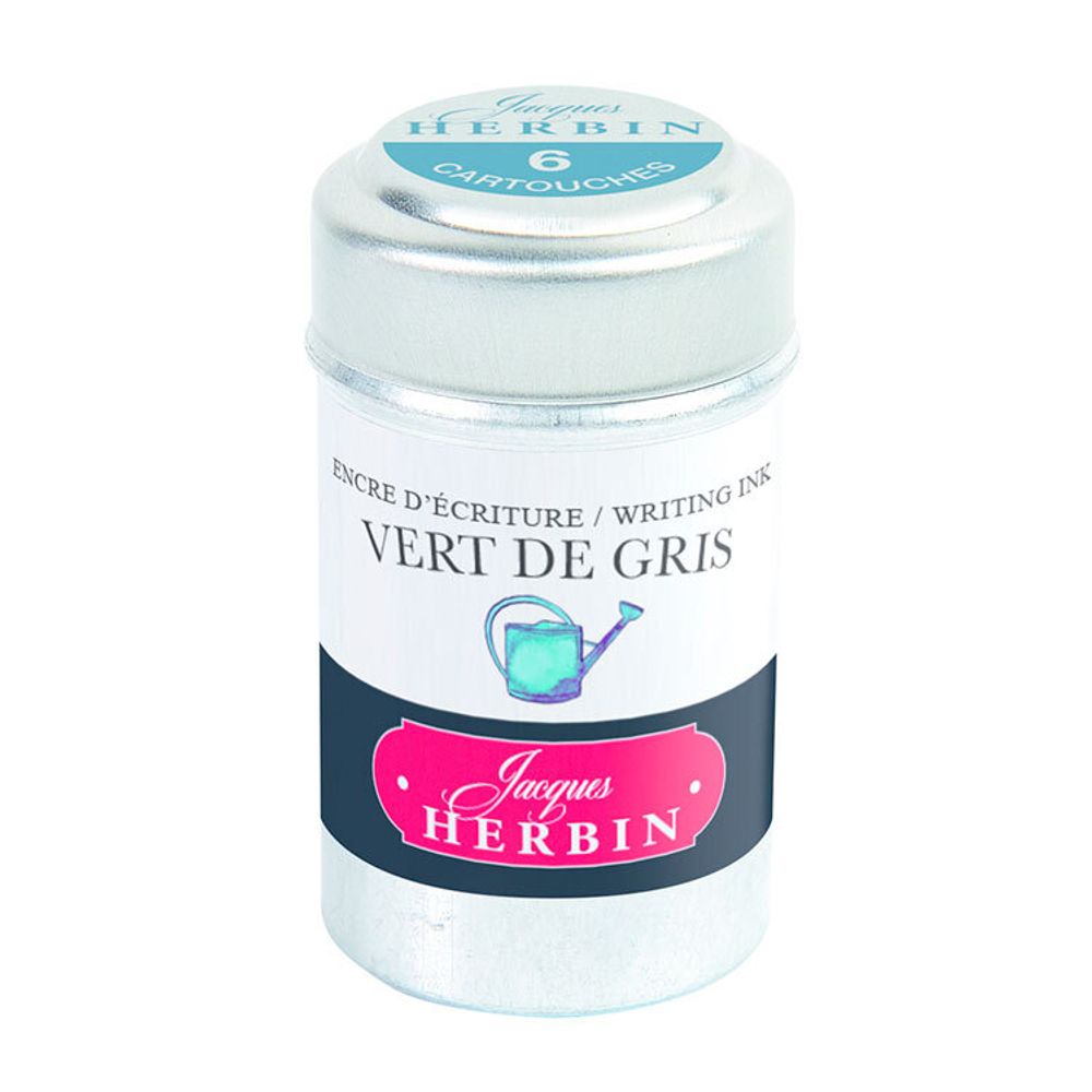 Картриджи для ручки Herbin Vert de gris зелено-серые 6 шт (20107T)