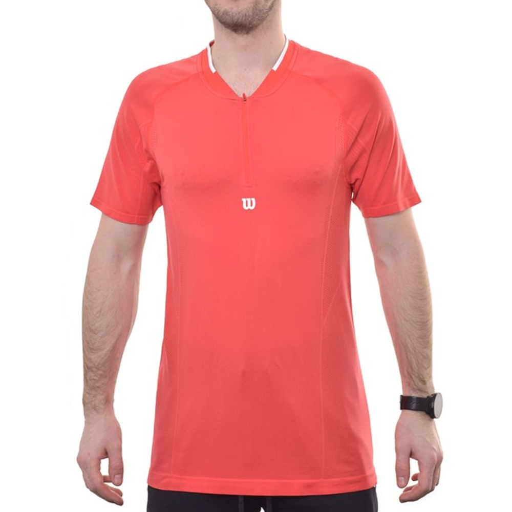 Теннисное поло Wilson Players Seamless Zip Henley 2.0 - infared