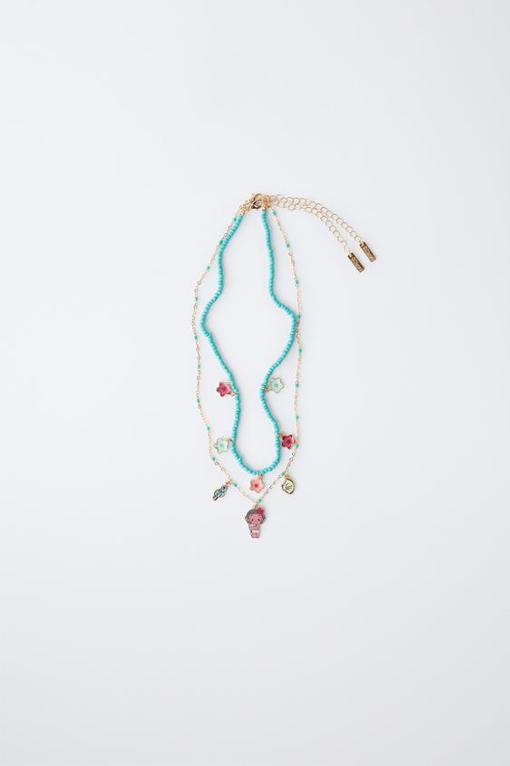 ZARA НАБОР ИЗ ДВУХ ОЖЕРЕЛИЙ С БУСИНАМИ VAIANA © DISNEY, БИРЮЗОВЫЙ