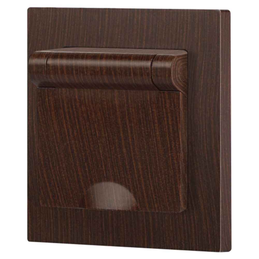 Розетка Intro Accent 6-203-10 с заземлением 2P+E Schuko с крышкой 16А-250В IP20 СУ AL/CU венге | Intro