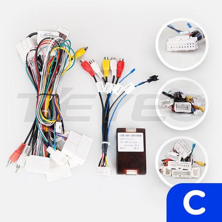 Комплект рамки с разъёмами 9" Toyota Land Cruiser 200 2007-2009 климат на ШГУ, кнопки слева - Car-Smart 9006C