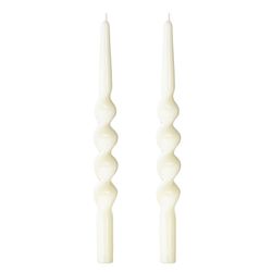 Набор из двух свечей кремового цвета из коллекции Essential, 35 см