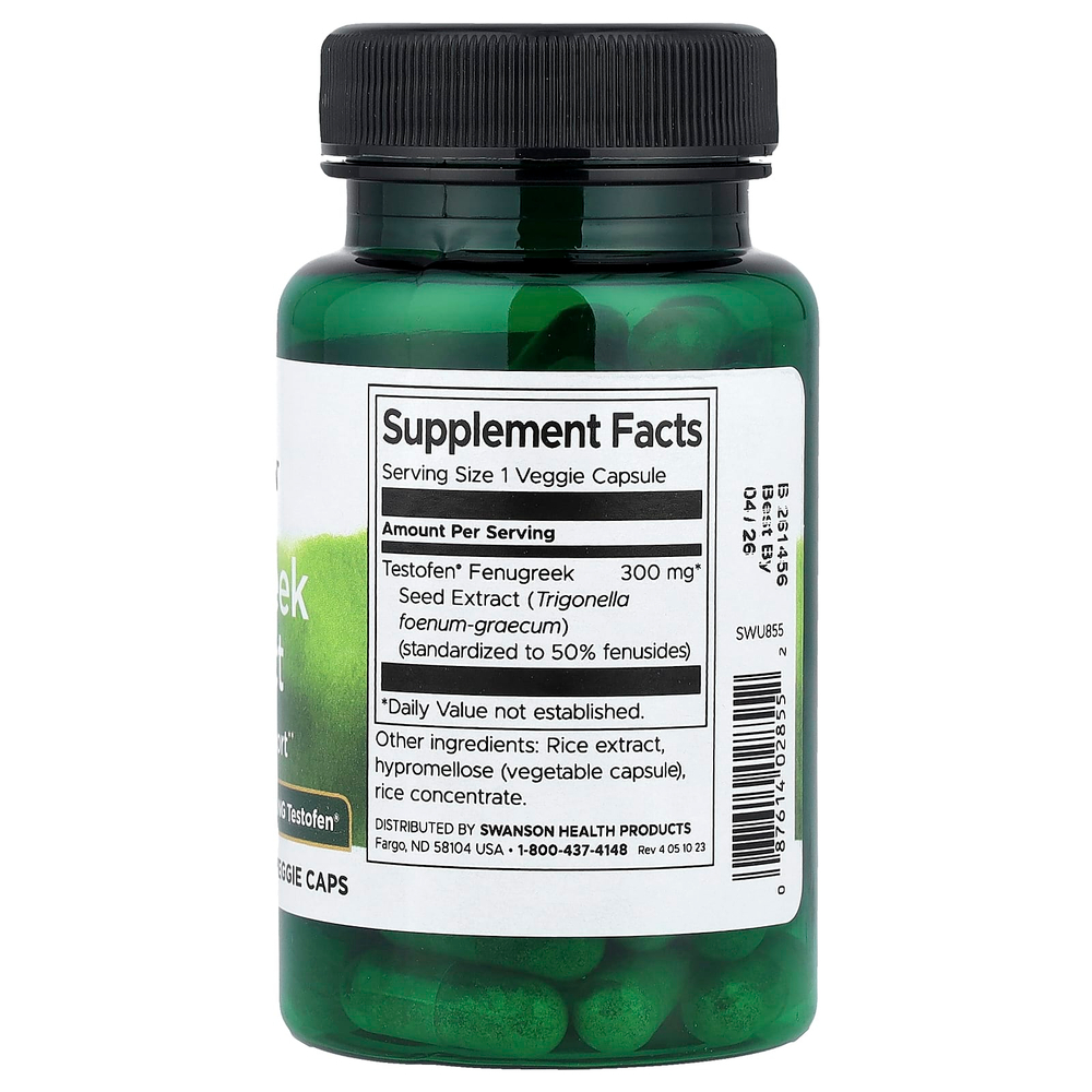 Swanson Vitamins, экстракт пажитника, 300 мг, 60 растительных капсул