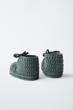 ZARA ПИНЕТКИ С БАНТОМ, СИНИЙ