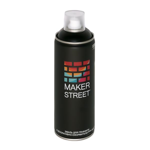 Эмаль для граффити 400 мл, 001 черный матовый, Makerstreet MS400