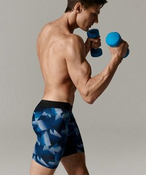 Трусы мужские боксеры (1 шт) удлиненные, Atlantic MH-1202, бамбук, темно-синий