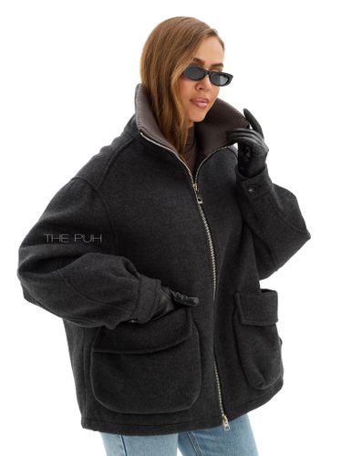 Графитовая куртка с накладными карманами