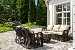 "Ницца" лаунж-зона из искусственного ротанга, цвет бронзовый