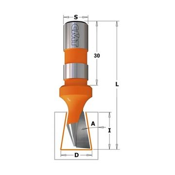 Фреза ласточкин хвост 9гр. Z1 D=14x18 S=12x30 RH CMT 522.140.11