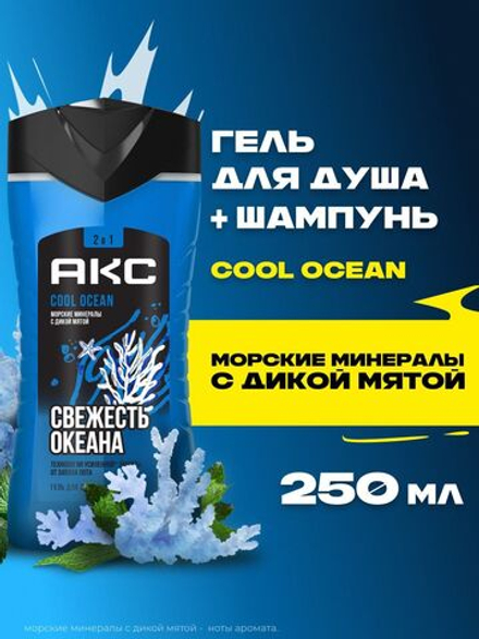 Гель д/душа муж. Акс 250мл COOL OCEAN