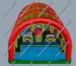 Коммерческий надувной батут "Зверята с крышей" 14*7*6 м