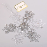 Подвеска новогодняя «Мерцающая снежинка» 21 см, Белый