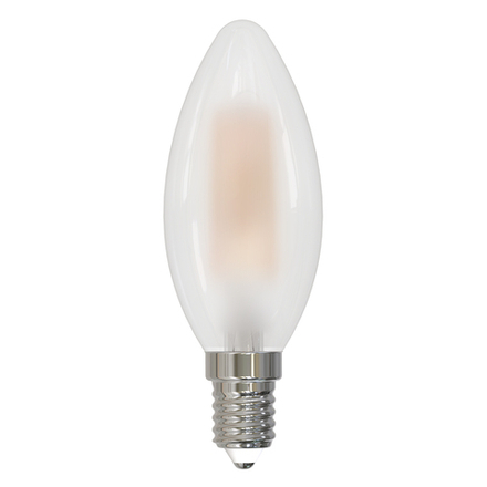 LED-C35-5W-3000K-E14-FR-SLF Лампа светодиодная. Форма свеча. матовая. Теплый белый свет 3000K. ТМ Volpe