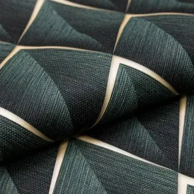 Обои винил горячего тиснения, моющиеся на флизелиновой основе Marvig Modish 1.06м х 10.05м, геометрия, темно-зеленый