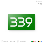 Номер на дверь 339, табличка на дверь для офиса, квартиры, кабинета, аудитории, склада, зеленая 120х70 мм, Айдентика Технолоджи