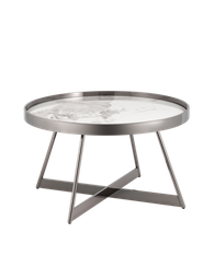 Журнальный столик Гера 80*80 см сталь тёмный хром