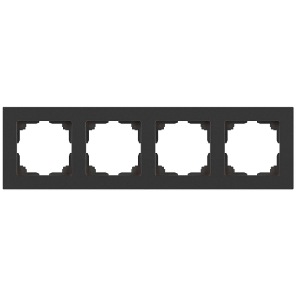 Рамка для розеток и выключателей Intro Accent 6-504-07 на 4 поста СУ графит | Intro