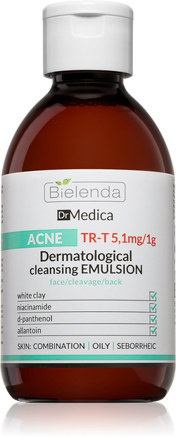 Bielenda Dr Medica Acne - дерматологическая очищающая эмульсия для жирной кожи, склонной к акне /   250  ml  / GTIN 5902169030391