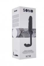Серая насадка с анальной вставкой Stretchy Penis Exten and Plug No.38 (Цвет: серый)