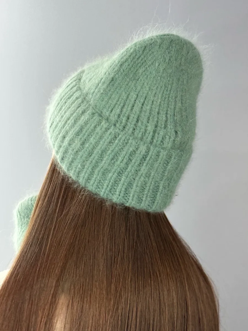 комплект шапка с шарфом- снуд зимний вязаный