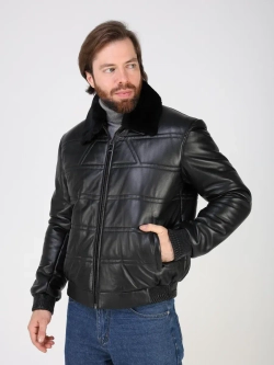 Куртка пуховик из натуральной кожи зимняя