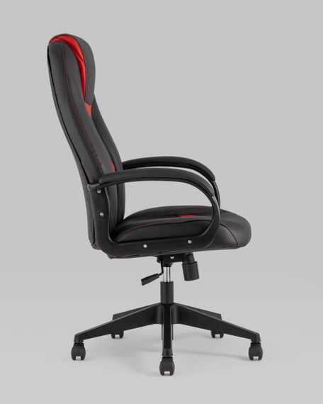 TopChairs ST-CYBER 8 RED ткань/экокожа черный/красный