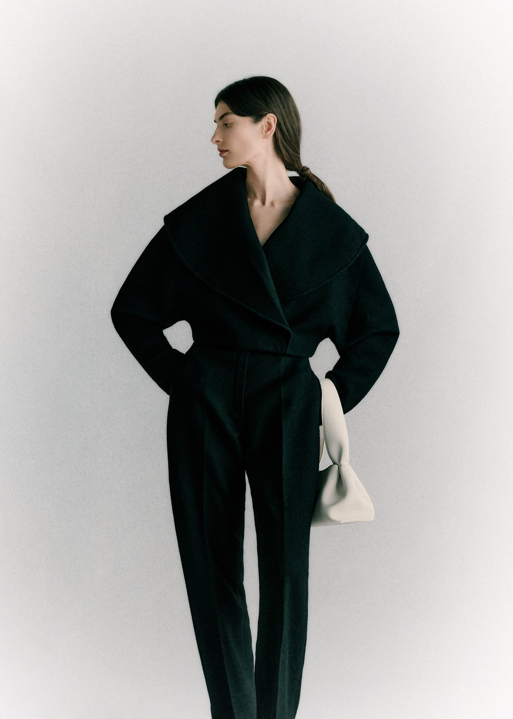 POLENE Сумка Numéro Neuf East West, цвет мела