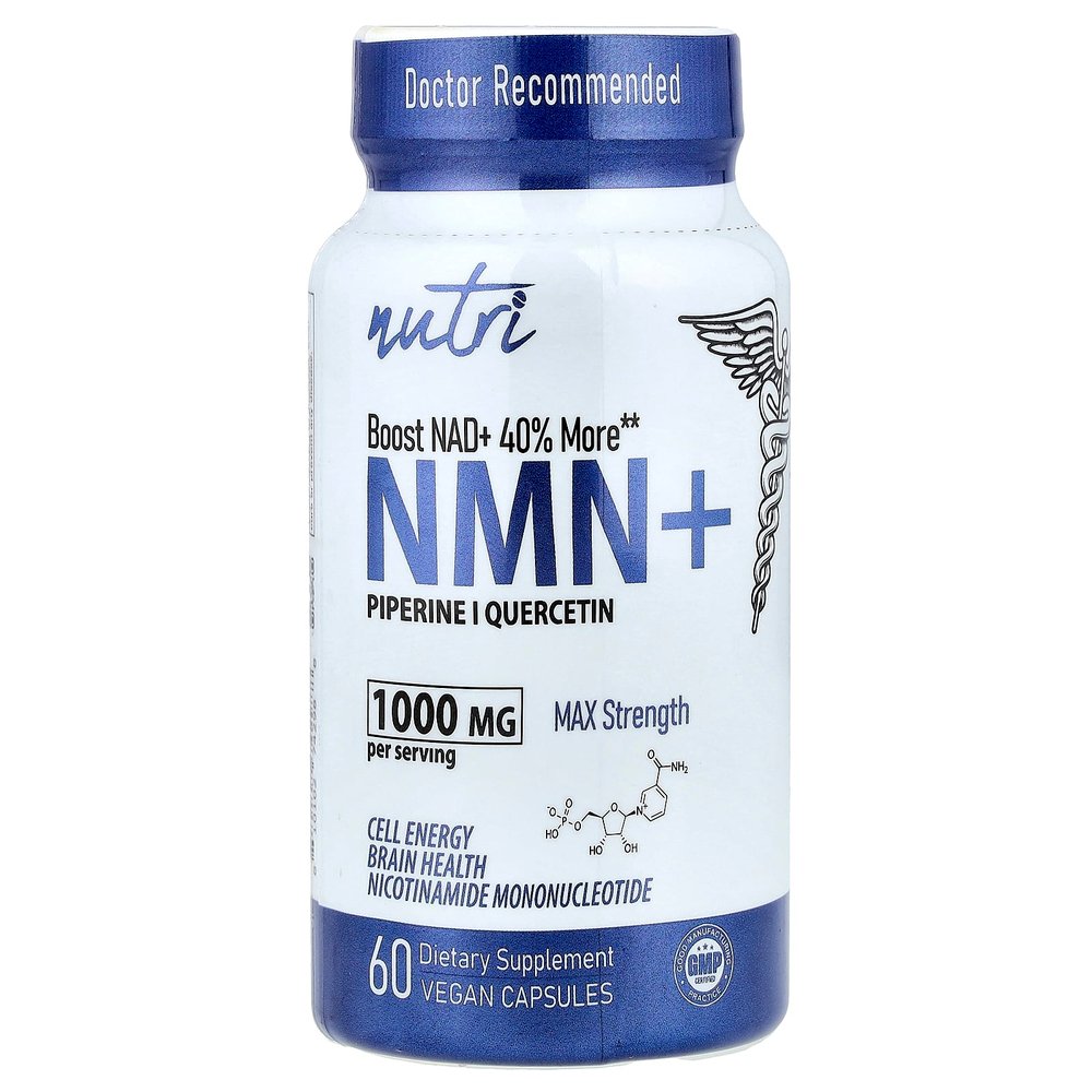 Nutri, NMN+, максимальная сила действия, 60 веганских капсул