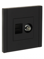 FORTE&PIANO Розетка двойная TV+RJ45 кат.6 FP137 черный IEK
