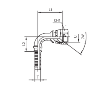 Фитинг DN 12 JIC (Г) 7/8 (90)